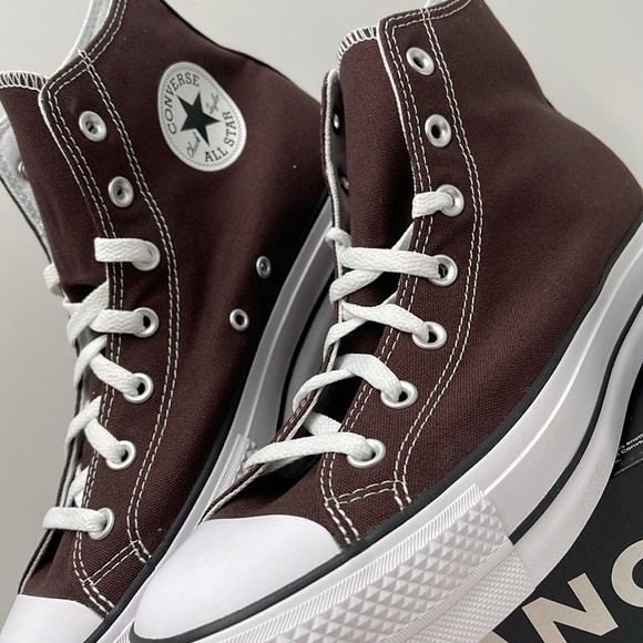 Converse Men’s CTAS LIFT HI
DARK ROOT/WHITE/BLACK A09990C Platforms Sneakers - Picture 9 of 16